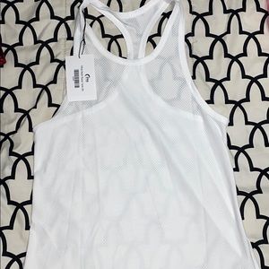 Zyia White Mesh Racer Tank